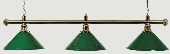 Brass Billiard Table Light - Green